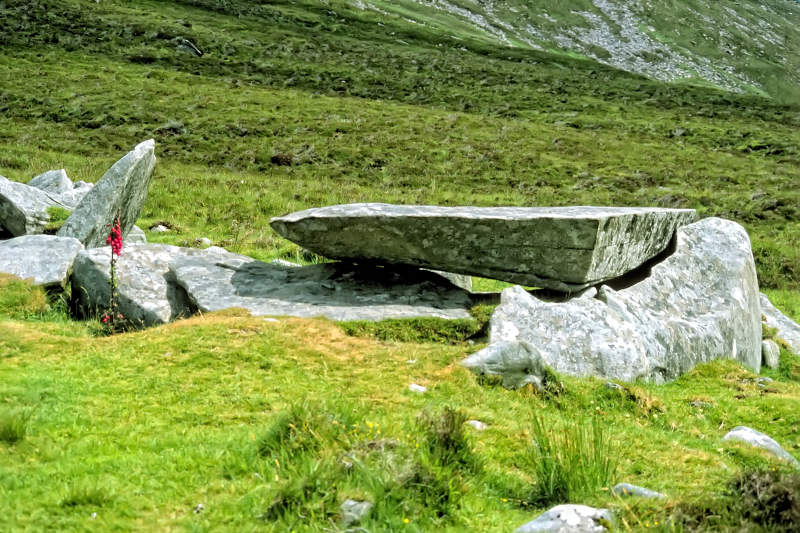 Megalithic Tomb on the slopes of Slievemore Mountain, Achill Island, County Mayo, Ireland